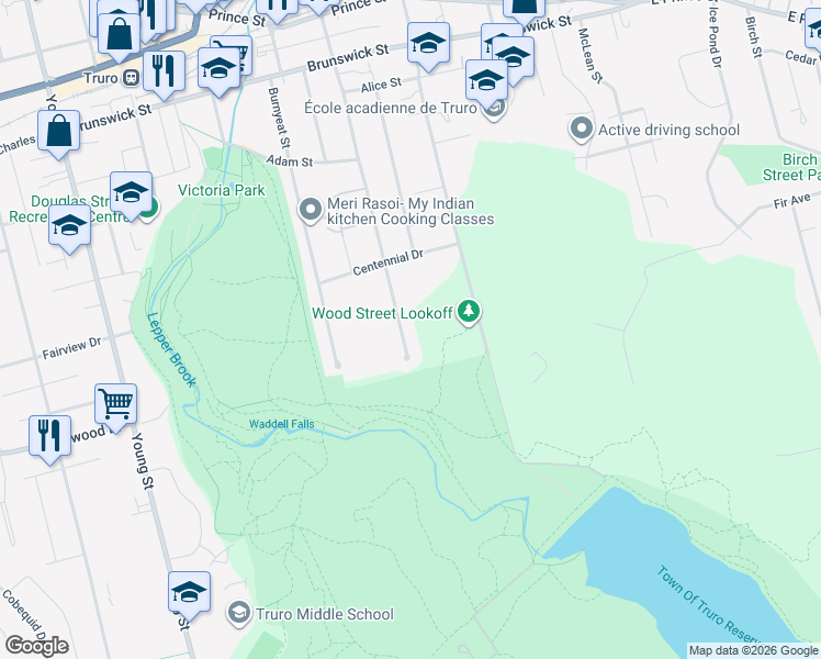 map of restaurants, bars, coffee shops, grocery stores, and more near 215 Lyman Street in Truro
