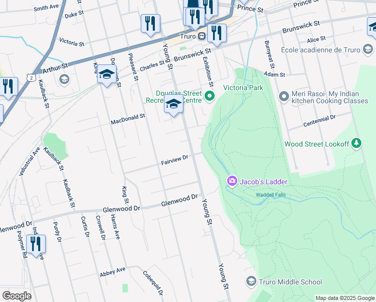 map of restaurants, bars, coffee shops, grocery stores, and more near 75 Fairview Drive in Truro