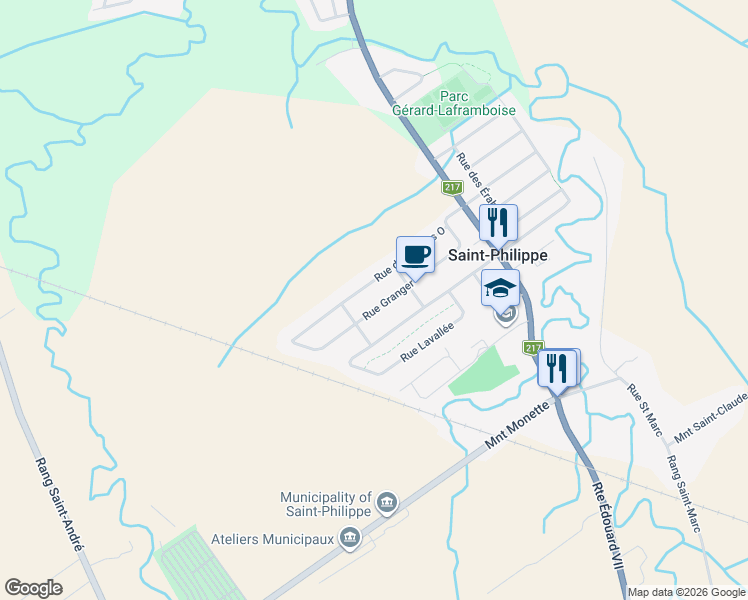 map of restaurants, bars, coffee shops, grocery stores, and more near 114 Rue Granger in Saint-Philippe