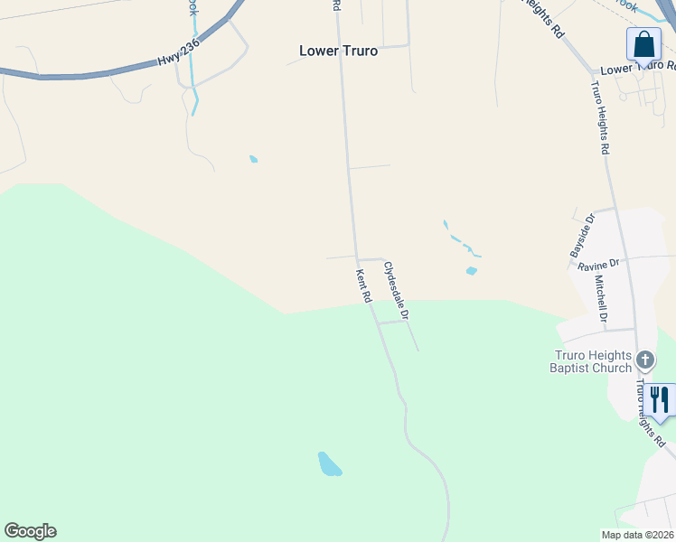 map of restaurants, bars, coffee shops, grocery stores, and more near 11 Downsview Drive in Lower Truro