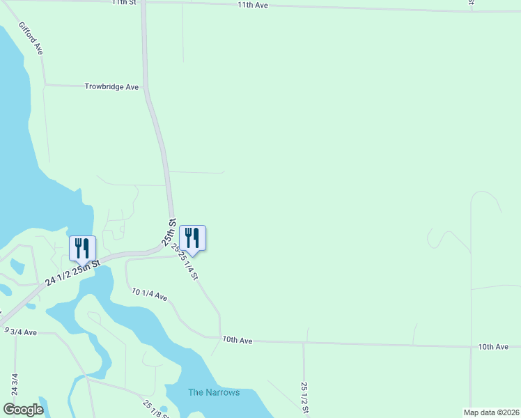 map of restaurants, bars, coffee shops, grocery stores, and more near 2522 10th Avenue in Chetek