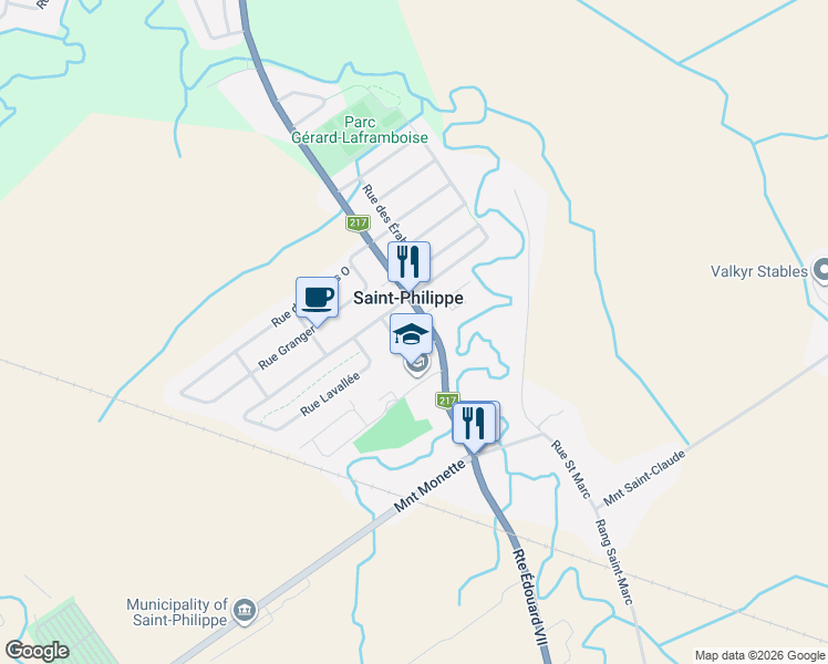 map of restaurants, bars, coffee shops, grocery stores, and more near 14 Rue Livernois in Saint-Philippe