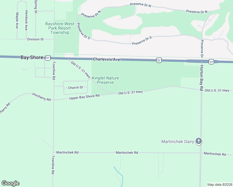 map of restaurants, bars, coffee shops, grocery stores, and more near 7265 Old U.S. 31 Highway in Petoskey