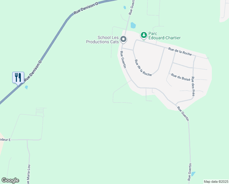 map of restaurants, bars, coffee shops, grocery stores, and more near Impasse de la Bleuetiere in Granby