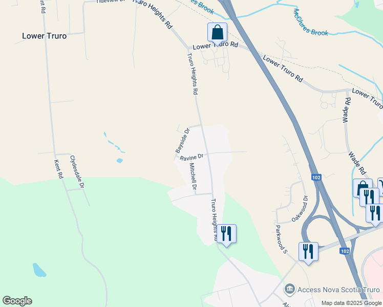 map of restaurants, bars, coffee shops, grocery stores, and more near 22 Ravine Drive in Truro Heights