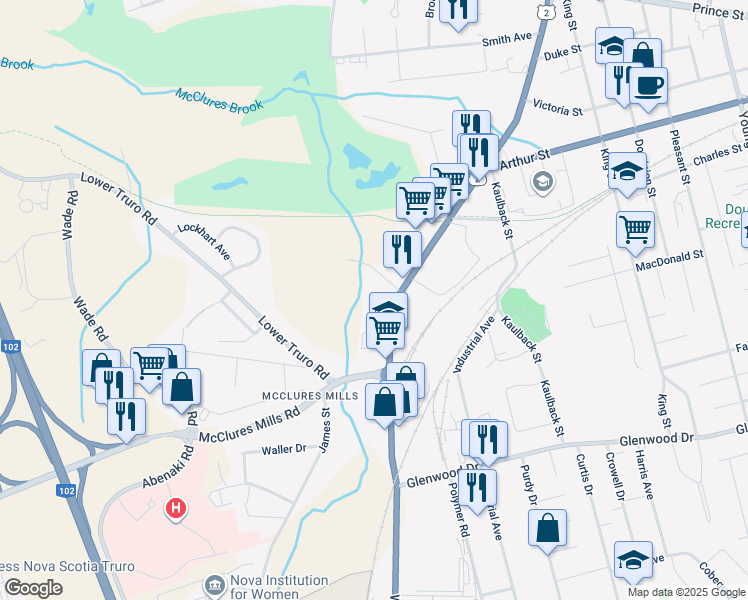 map of restaurants, bars, coffee shops, grocery stores, and more near 270 Willow Street in Truro