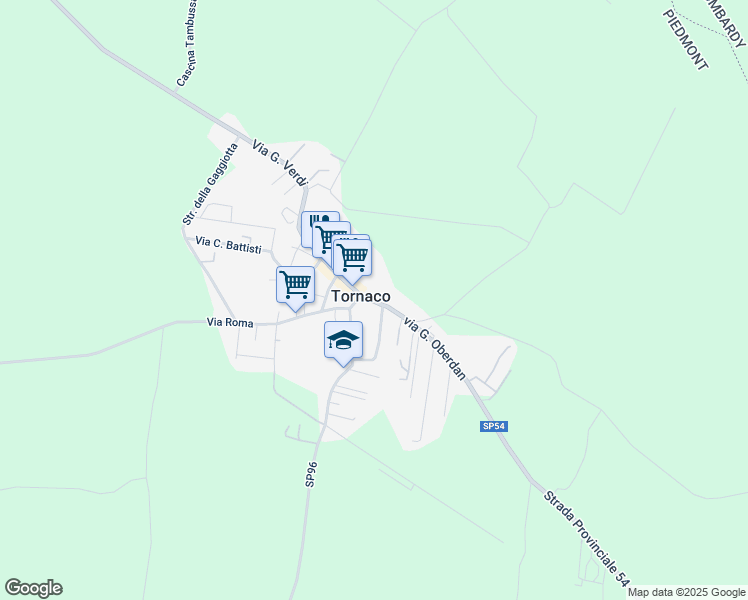 map of restaurants, bars, coffee shops, grocery stores, and more near 39 Via IV Novembre in Tornaco