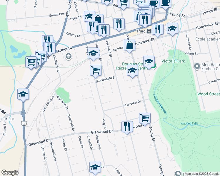 map of restaurants, bars, coffee shops, grocery stores, and more near 24 Parker Street in Truro