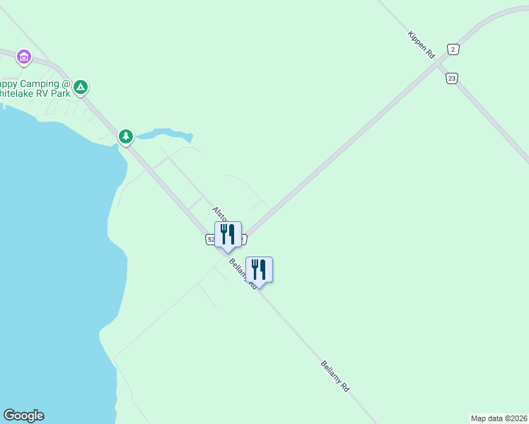 map of restaurants, bars, coffee shops, grocery stores, and more near 2981 White Lake Road in White Lake