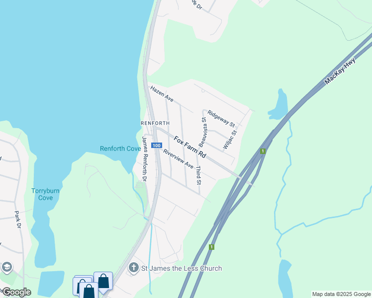 map of restaurants, bars, coffee shops, grocery stores, and more near 50 Second Street in Rothesay