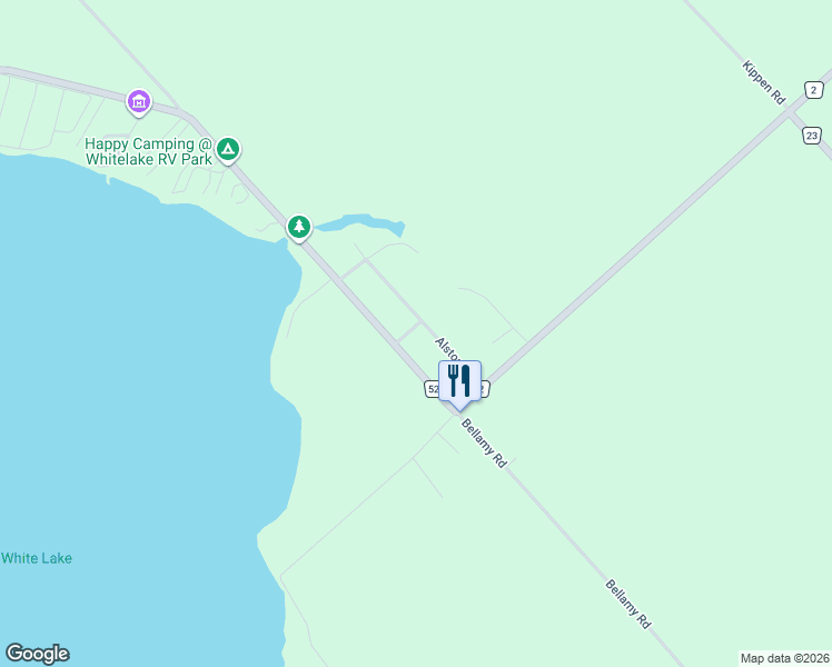 map of restaurants, bars, coffee shops, grocery stores, and more near 43 Alston Street in White Lake