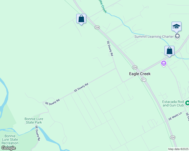 map of restaurants, bars, coffee shops, grocery stores, and more near 22901 Southeast Dowty Road in Eagle Creek