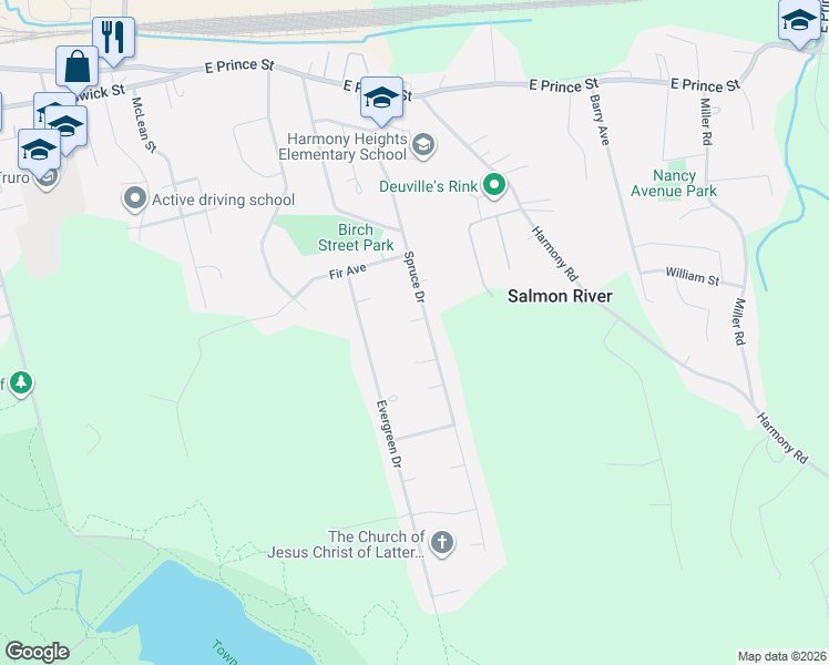 map of restaurants, bars, coffee shops, grocery stores, and more near 11 Spruce Court in Truro