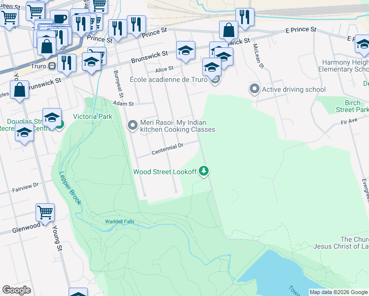 map of restaurants, bars, coffee shops, grocery stores, and more near 80 Centennial Drive in Truro