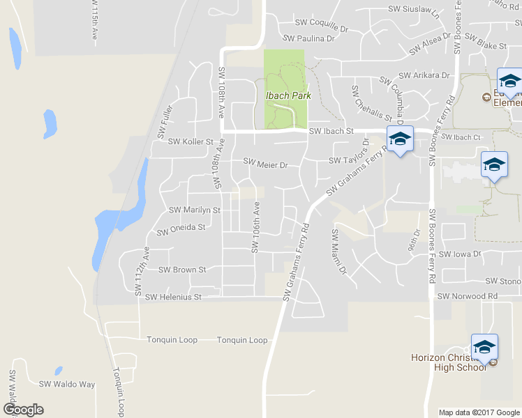 map of restaurants, bars, coffee shops, grocery stores, and more near 22462 Southwest 106th Avenue in Tualatin