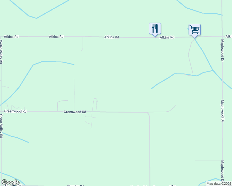map of restaurants, bars, coffee shops, grocery stores, and more near 3367 Greenwood Road in Petoskey