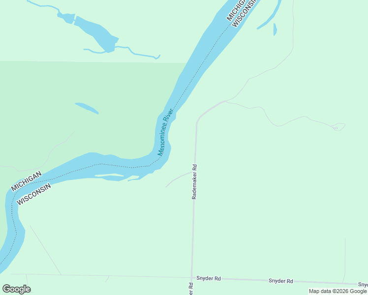 map of restaurants, bars, coffee shops, grocery stores, and more near N11141 Rademaker Road in Wausaukee