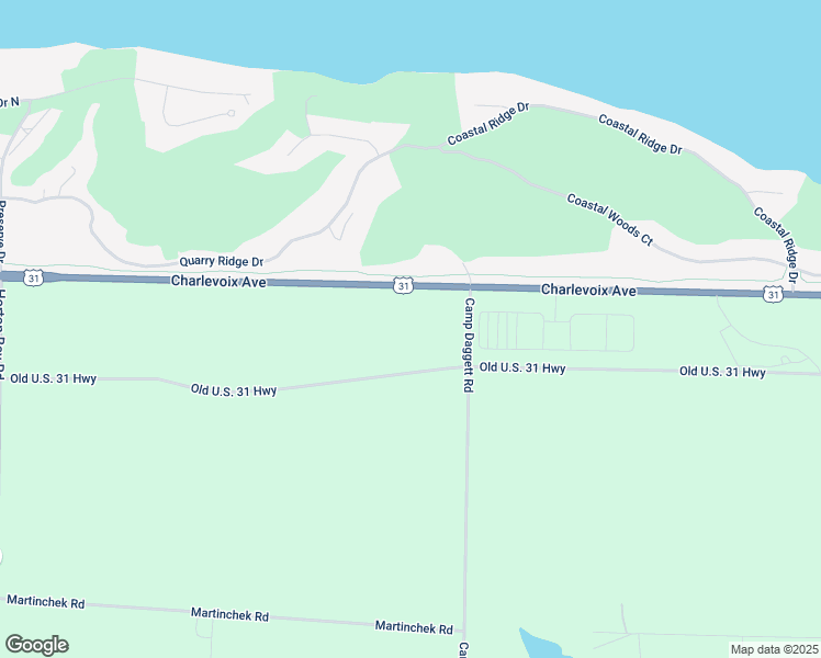 map of restaurants, bars, coffee shops, grocery stores, and more near 5799 Charlevoix Avenue in Petoskey