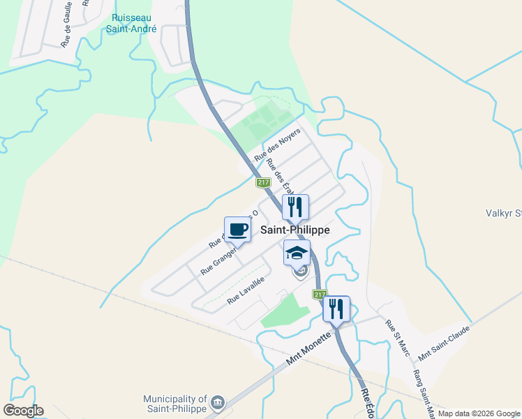 map of restaurants, bars, coffee shops, grocery stores, and more near 33 Rue Granger in Saint-Philippe