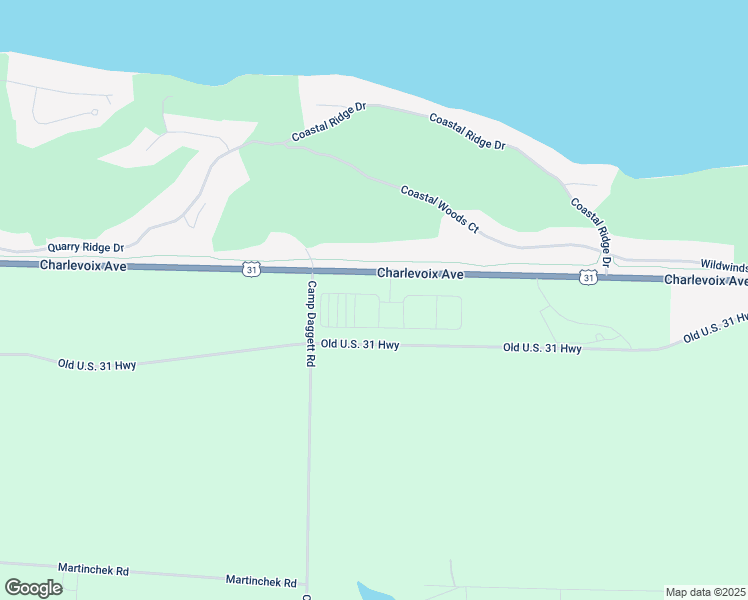 map of restaurants, bars, coffee shops, grocery stores, and more near 5799-5965 Charlevoix Avenue in Petoskey