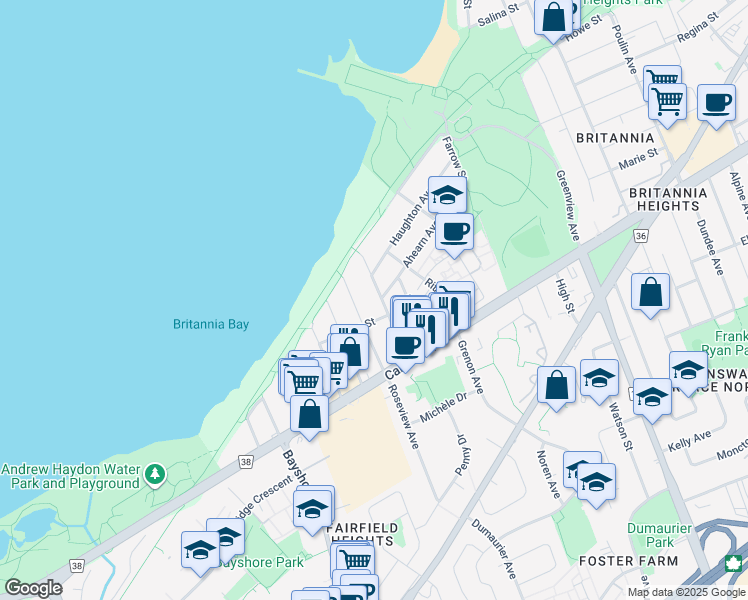 map of restaurants, bars, coffee shops, grocery stores, and more near 88 Scrivens Street in Ottawa