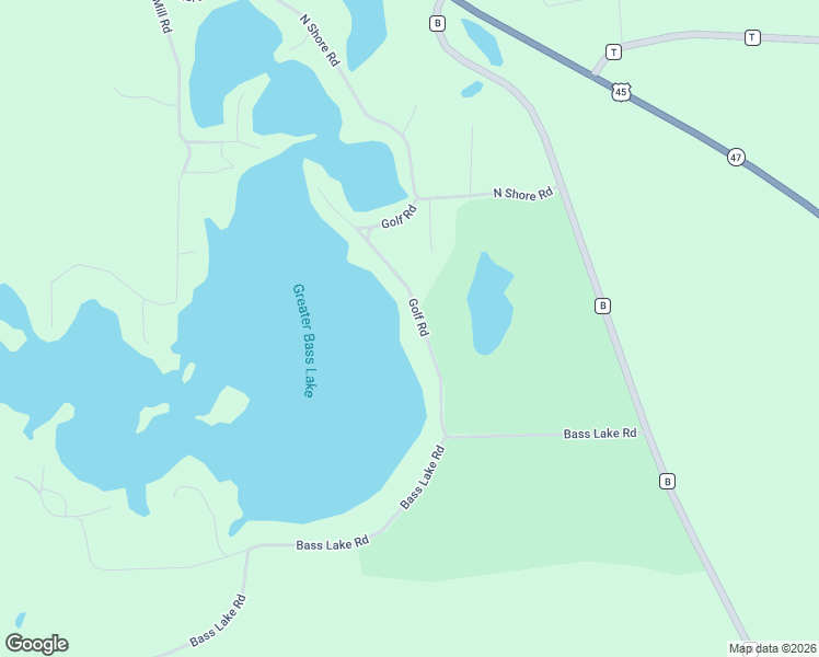 map of restaurants, bars, coffee shops, grocery stores, and more near N9070 Golf Road in Deerbrook