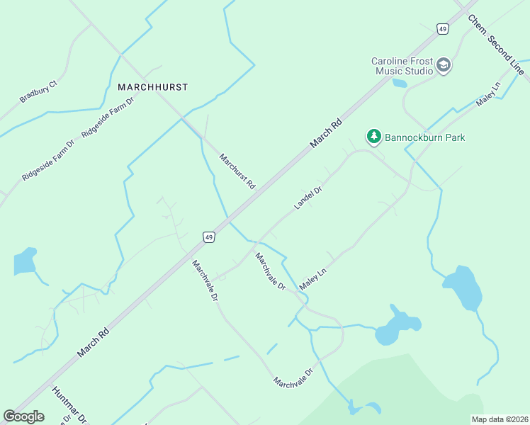 map of restaurants, bars, coffee shops, grocery stores, and more near 1607 Landel Drive in Ottawa