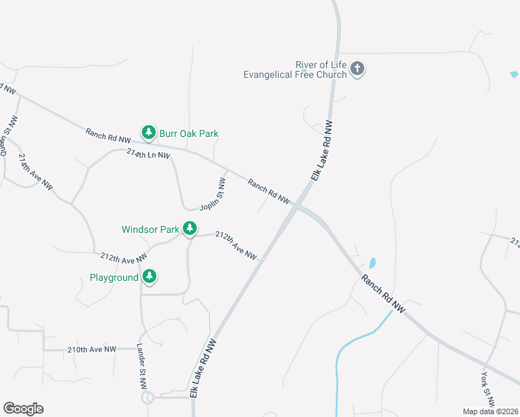 map of restaurants, bars, coffee shops, grocery stores, and more near 13324 Ranch Road Northwest in Elk River