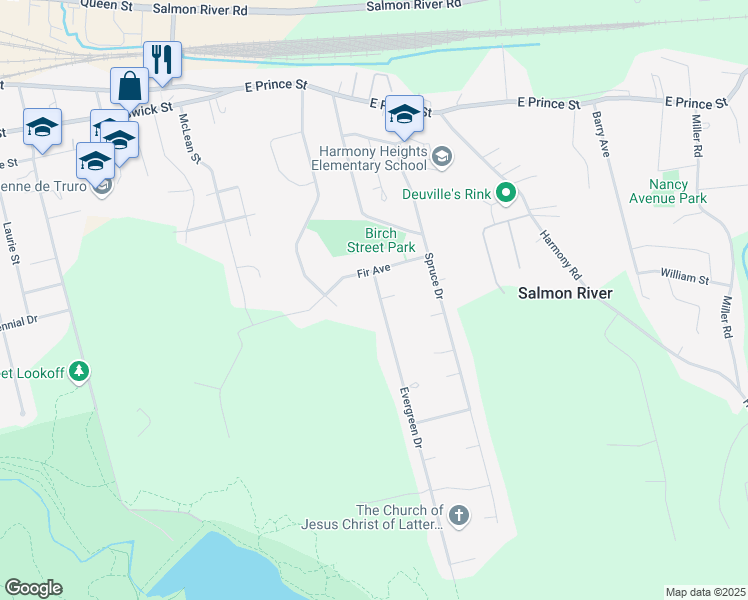 map of restaurants, bars, coffee shops, grocery stores, and more near 13 Evergreen Drive in Truro