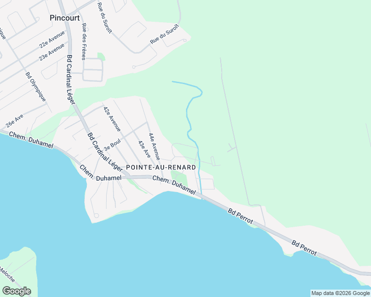 map of restaurants, bars, coffee shops, grocery stores, and more near 87 Chemin Pointe-Aux-Renards in Pincourt