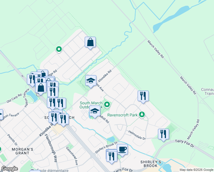 map of restaurants, bars, coffee shops, grocery stores, and more near 337 Applecross Crescent in Ottawa