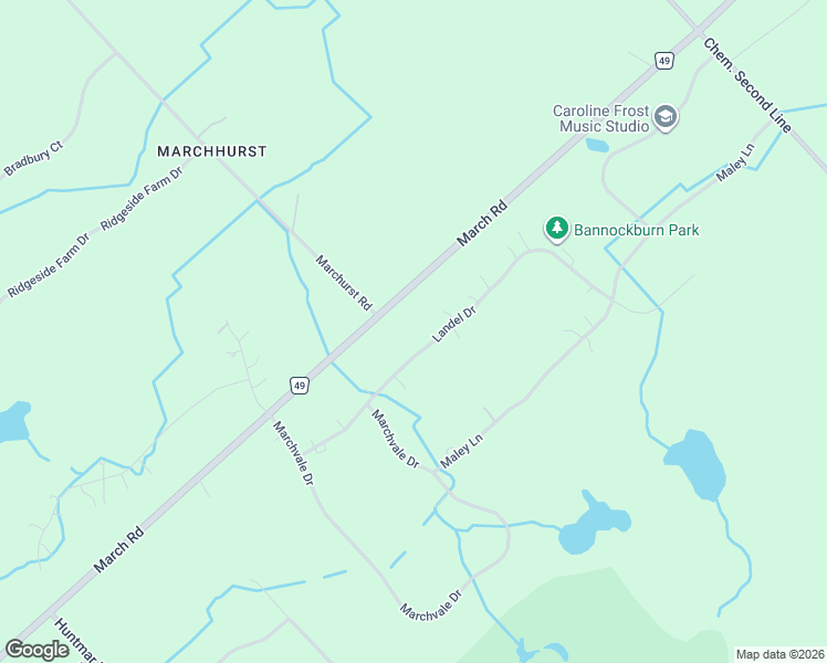 map of restaurants, bars, coffee shops, grocery stores, and more near 1599 Landel Drive in Ottawa