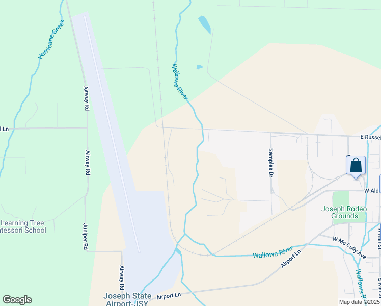 map of restaurants, bars, coffee shops, grocery stores, and more near 83612 Russell Lane in Joseph