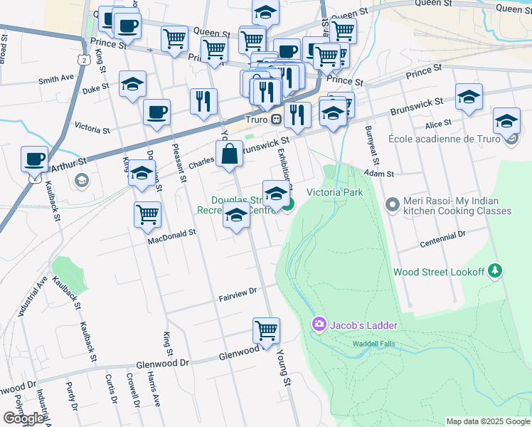 map of restaurants, bars, coffee shops, grocery stores, and more near 1 Slack Street in Truro