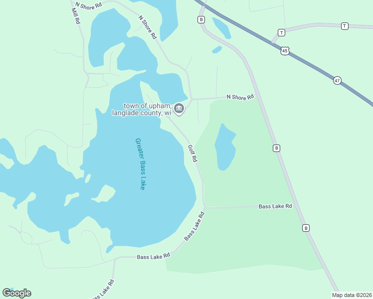 map of restaurants, bars, coffee shops, grocery stores, and more near N9070 Golf Road in Deerbrook