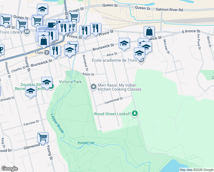 map of restaurants, bars, coffee shops, grocery stores, and more near 130 Lyman Street in Truro