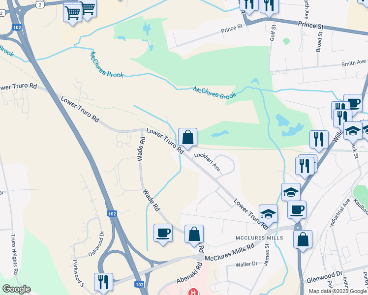 map of restaurants, bars, coffee shops, grocery stores, and more near 277 Lower Truro Road in Truro