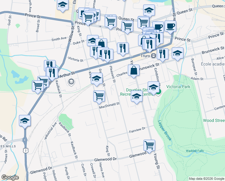 map of restaurants, bars, coffee shops, grocery stores, and more near 21 Thomas Avenue in Truro