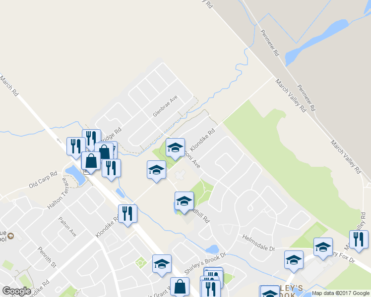 map of restaurants, bars, coffee shops, grocery stores, and more near 1036 Marconi Avenue in Ottawa