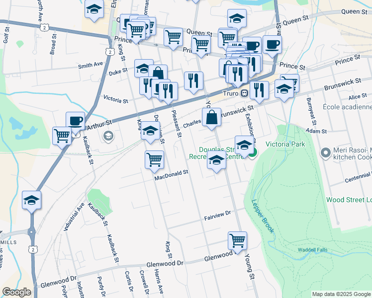 map of restaurants, bars, coffee shops, grocery stores, and more near 155 Pleasant Street in Truro