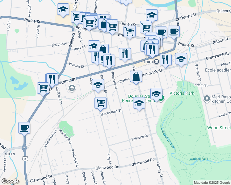 map of restaurants, bars, coffee shops, grocery stores, and more near 148 Pleasant Street in Truro