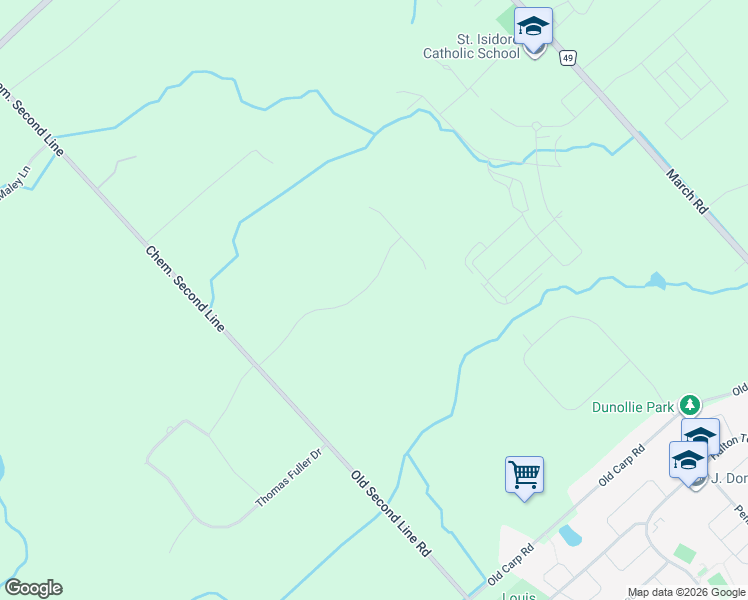 map of restaurants, bars, coffee shops, grocery stores, and more near 14 Panandrick View Drive in Ottawa