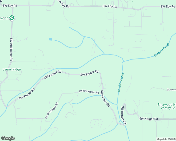 map of restaurants, bars, coffee shops, grocery stores, and more near 20907 Southwest Kruger Road in Sherwood