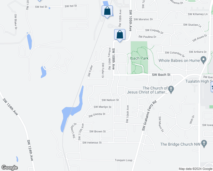 map of restaurants, bars, coffee shops, grocery stores, and more near 10921 Southwest Gram Street in Tualatin
