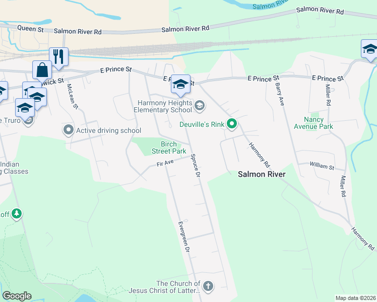 map of restaurants, bars, coffee shops, grocery stores, and more near 59 Spruce Drive in Truro