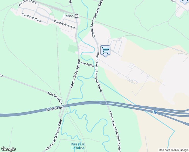 map of restaurants, bars, coffee shops, grocery stores, and more near 400 Chemin Saint-François-Xavier in Saint-Constant