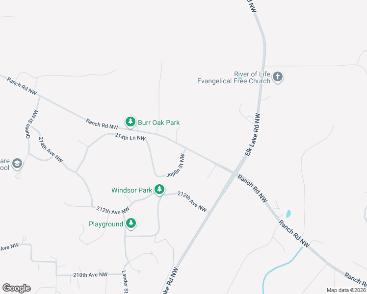 map of restaurants, bars, coffee shops, grocery stores, and more near 13375 Ranch Road Northwest in Elk River