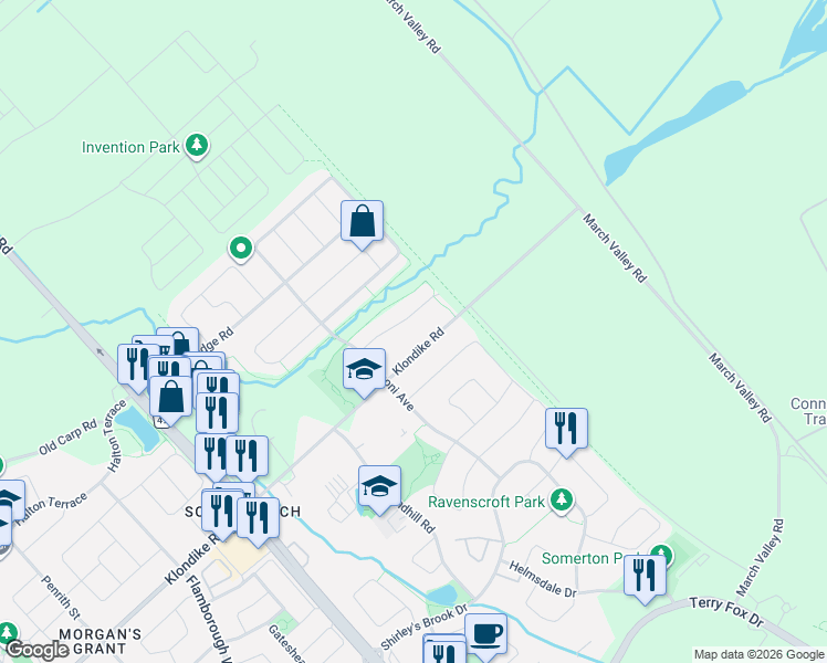 map of restaurants, bars, coffee shops, grocery stores, and more near in Ottawa