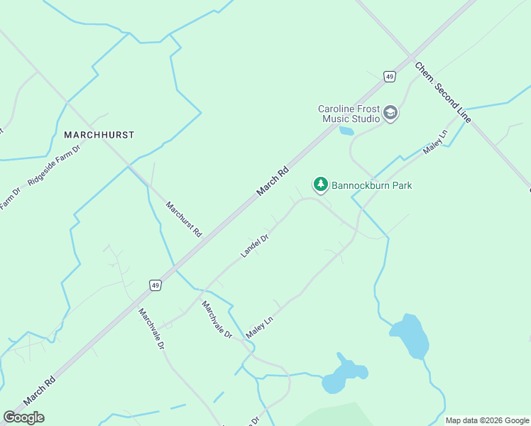 map of restaurants, bars, coffee shops, grocery stores, and more near 1575 Landel Drive in Ottawa