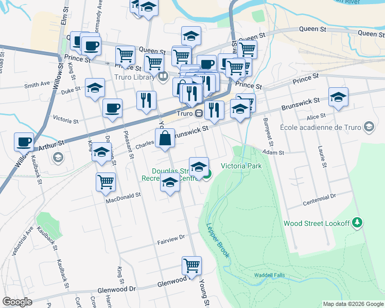 map of restaurants, bars, coffee shops, grocery stores, and more near 30 South Street in Truro